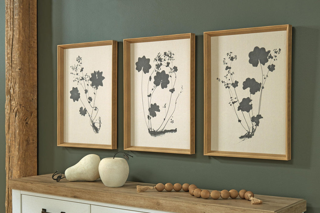 Huddwick - Wall Art Set (Set of 3) - Linen / Black Signature Design by Ashley®