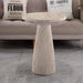 Fluted Pedestal Round Coffee Table - Beige / Yellow Home Essentials