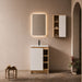 24" Bathroom Vanity With Sink & Wall Mounted Side Cabinet, Vanity Set With Thin Edge Sink, Interchangeable & Door Panels, Open & Hidden Storage - Black / Light Oak / White Home Essentials