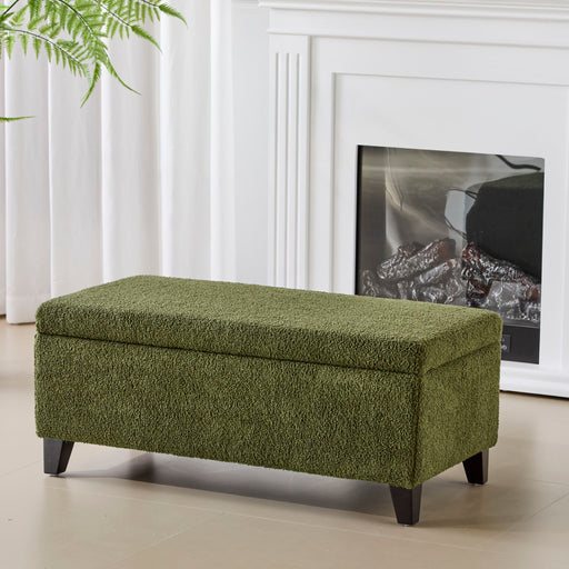 Storage Ottoman With Flip Top Lid - Retro Green Noble House