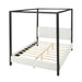 Queen Canopy Bed With Upholstery - White / Black Noble House