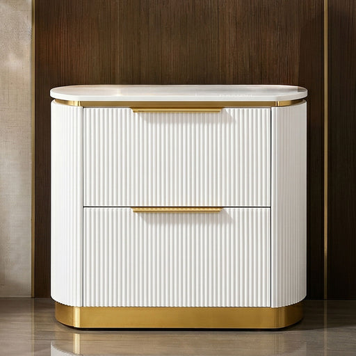 Giovanni - 2 Drawer Nightstand - White Matrix Furniture Group