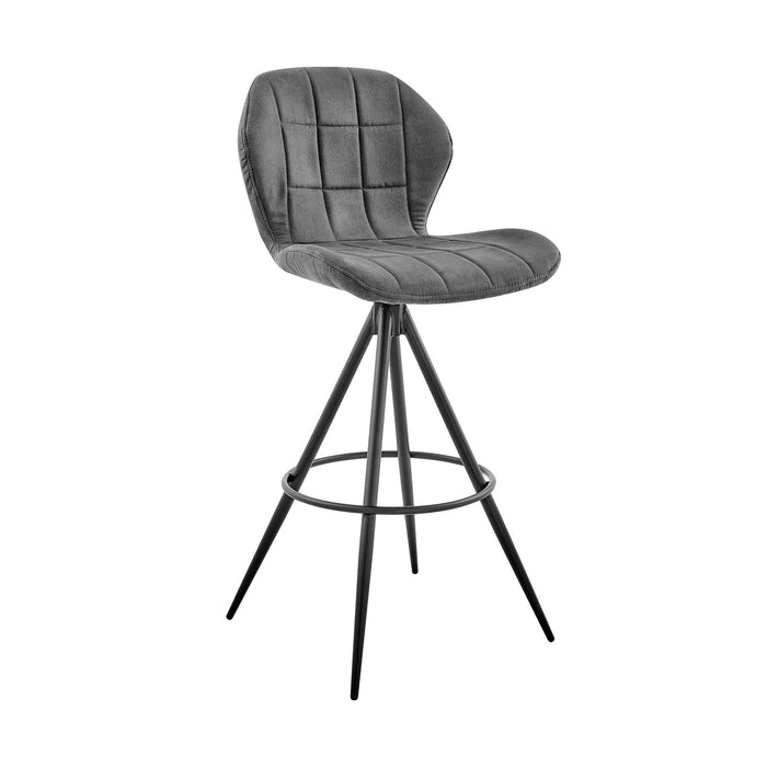 39" Iron Counter Height Bar Chair - Charcoal / Black