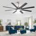 66" Low Profile Ceiling Fan With Dimmable LED Lights, 6 Speed Reversible DC Motor For Indoor - Brushed Nickel Daily Nest