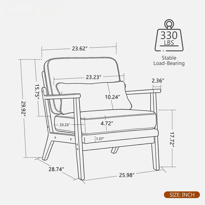 Living Room Chair With Lumbar Pillow Home Essentials