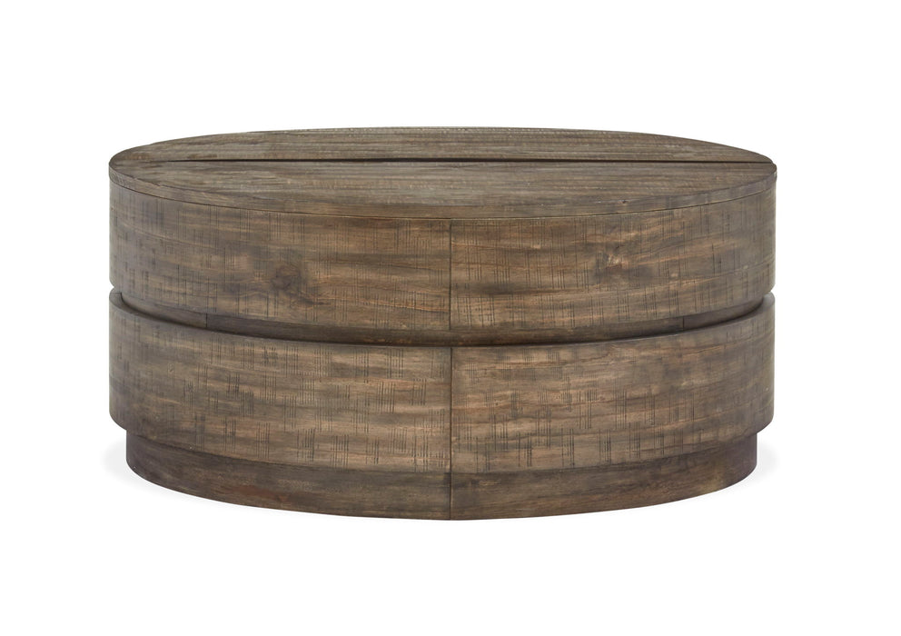 Baisden - Round Lift Top Cocktail Table With Casters - Tobacco Magnussen Furniture