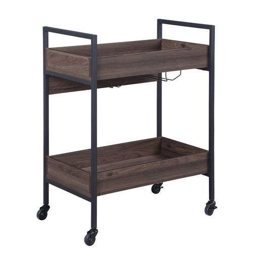 Jerrick - Serving Cart - Walnut & Black ACME