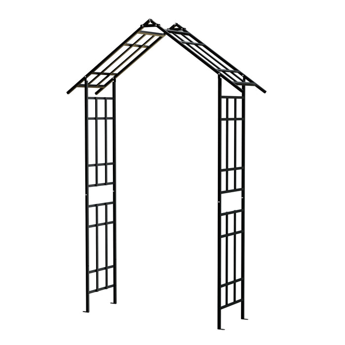 Garden Arch With Adjustable Width Climbing Plants Support - Black Daily Nest
