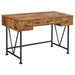 3 Drawer Writing Desk With Handles - Brown Furniture Max