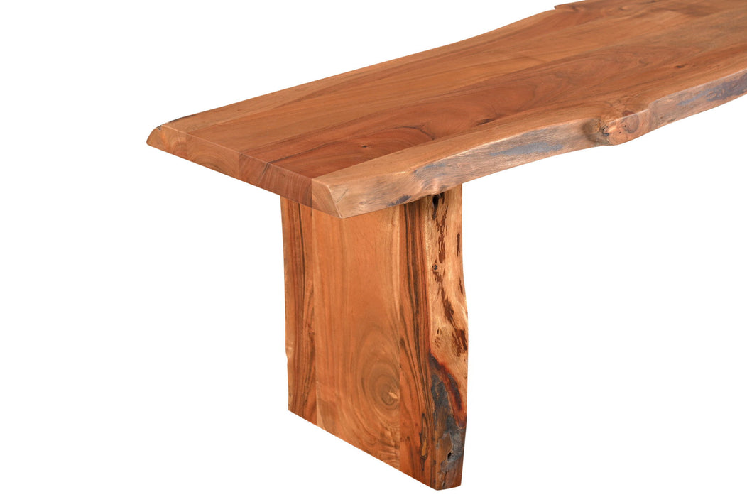 Solid Wood Live Edge Dining Bench - Brown