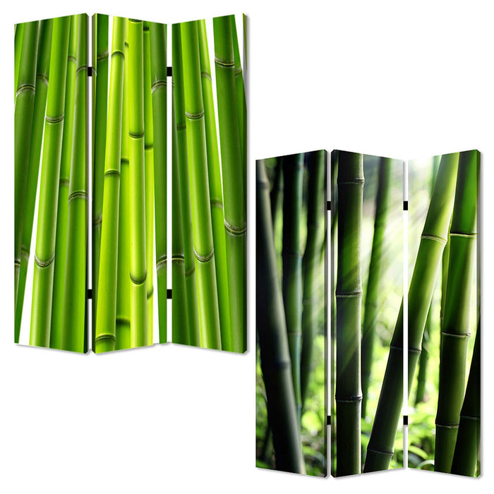 Wood Canvas Bamboo Screen - Multi Color