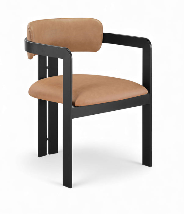 Aurum - Vegan Leather Upholstered Dining Chair With Graphite Black Base (Set of 2) Meridian Furniture