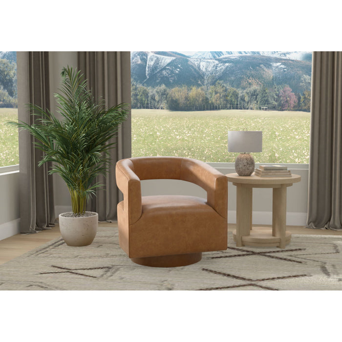 Swivel Accent Chair With Geometric Backrest Emerald Home