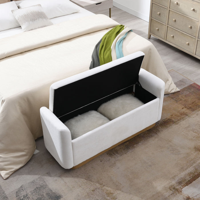 Upholstered Storage Bench With Safety Hinge Home Essentials