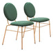 Odessa - Dining Chair (Set of 2) - Green / Gold Zuo Modern