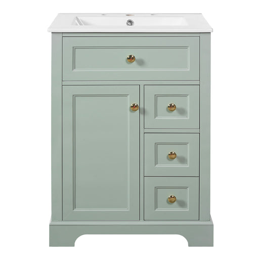 Modern Bathroom Vanity With Sink, 3 Drawers & Cabinet With 2 Tier Door Storage Hearth and Haven