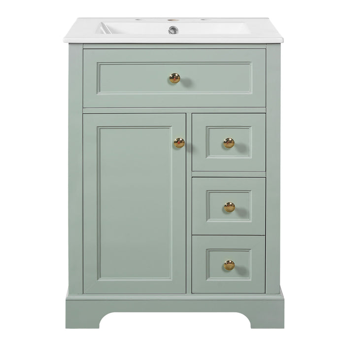 Modern Bathroom Vanity With Sink, 3 Drawers & Cabinet With 2 Tier Door Storage Hearth and Haven