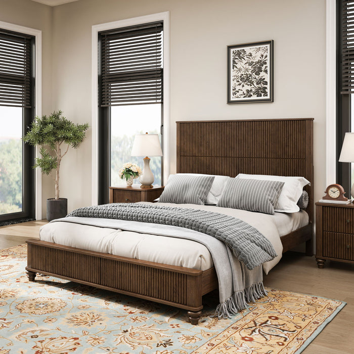 Platform Bed Frame & Tall Headboard Home Essentials