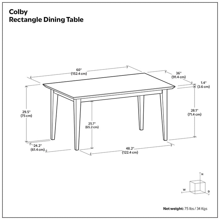 Colby - Dining Table, Contemporary Simpli-Home