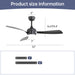 Ceiling Fan With 3 Blades, Remote Control, Reversible DC Motor, Noiseless Operation, 3 Downrods Daily Nest