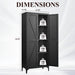 Adjustable 2 Door Kitchen Pantry Cabinet With Striped Design Home Essentials