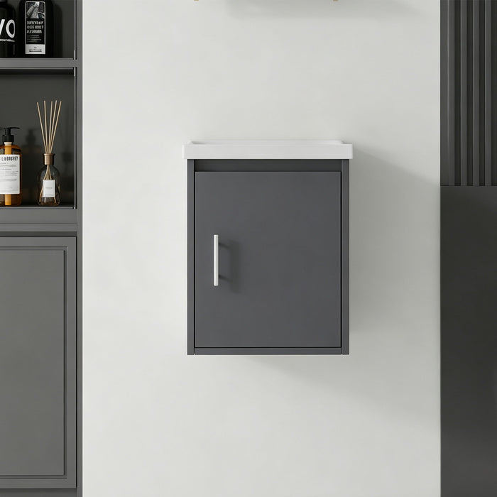 Floating Bathroom Vanity Combo, Wall Mounted Cabinet With Sink & Soft Close Doors For Small Bathrooms Home Essentials