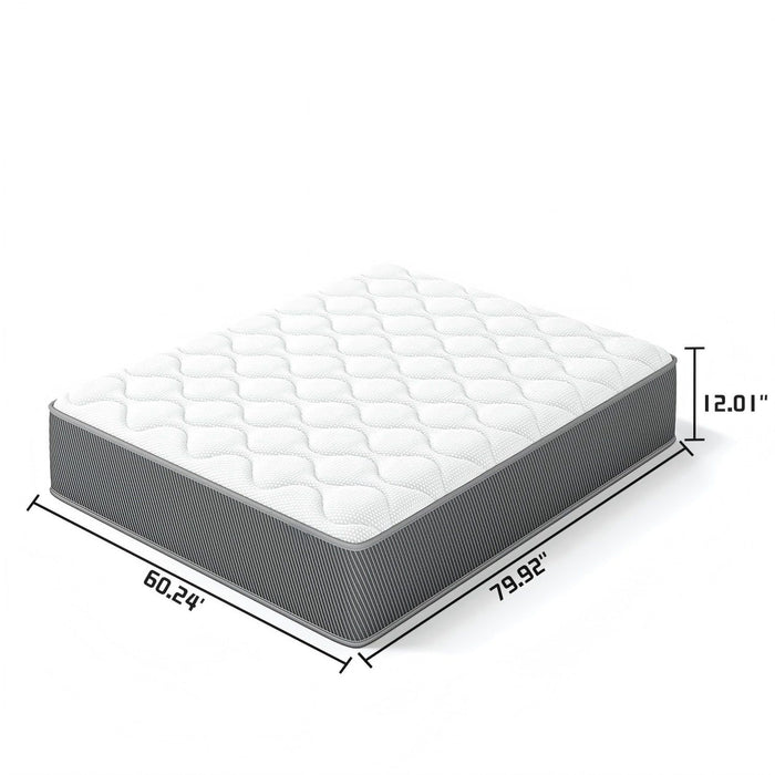 12" Hybrid Mattress With Individual Pocket Coils, Memory Foam Daily Nest