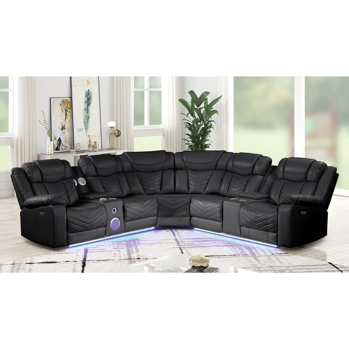 Challenger - Recliner Sectional Sofa, Built In USB, C Ports & Bluetooth Matrix Furniture Group