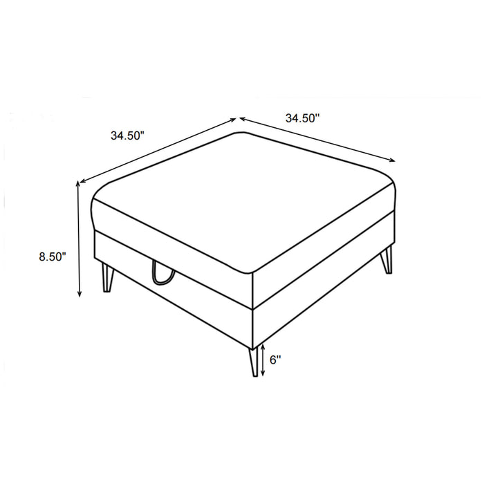 Harrison - Upholstered Storage Ottoman - Gray / Black Furniture Max