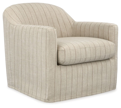 Valwick - Swivel Accent Chair - Cream / Brown Signature Design by Ashley®
