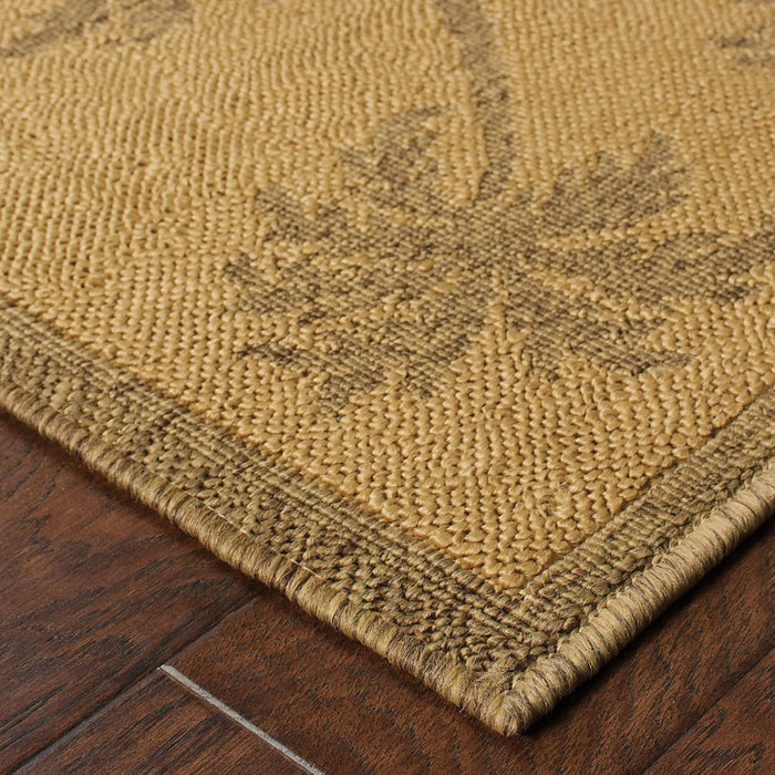 2' X 4' Stain Resistant Outdoor & Indoor Area Rug - Tan