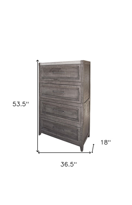 Solid Wood 4 Drawer Chest - Gray