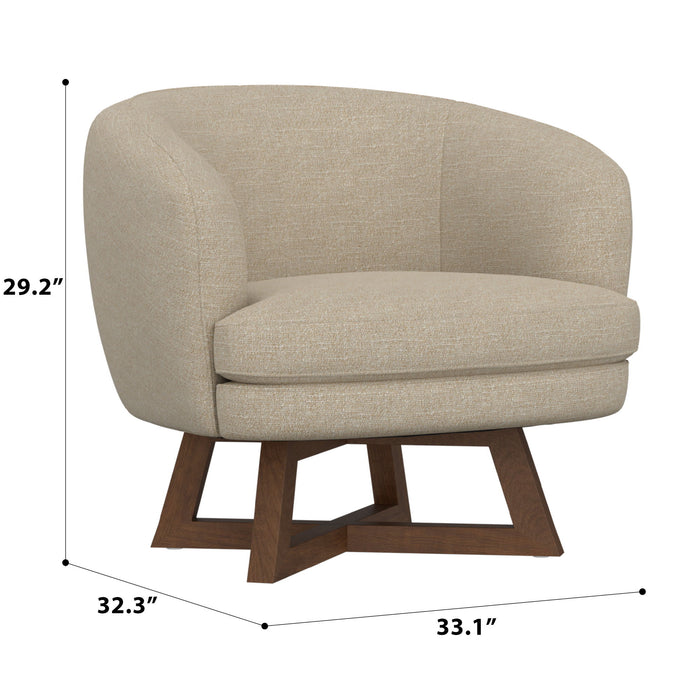 Swivel Accent Chair With Sculptural Base Emerald Home