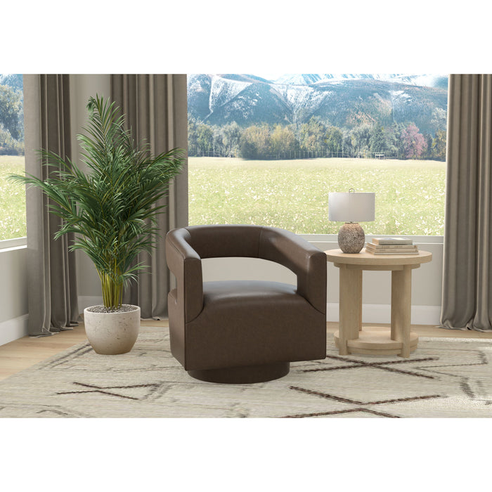 Swivel Accent Chair With Geometric Backrest Emerald Home