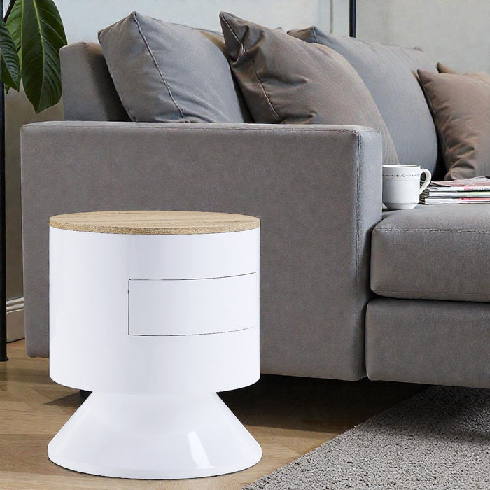 Otith - Accent Table With Display And Utility Function - White Urban Nest