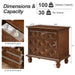 Nightstand With Charging Station, 3 Drawer Bedside Table - Walnut Home Essentials