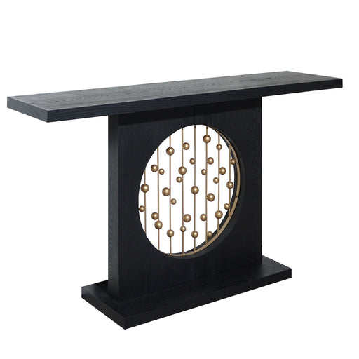 Console Table With Circular Art Decor For Living Room - Multi Home Essentials