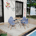 4 Piece Set Of Single Chairs With A Folding Square Table Home Essentials