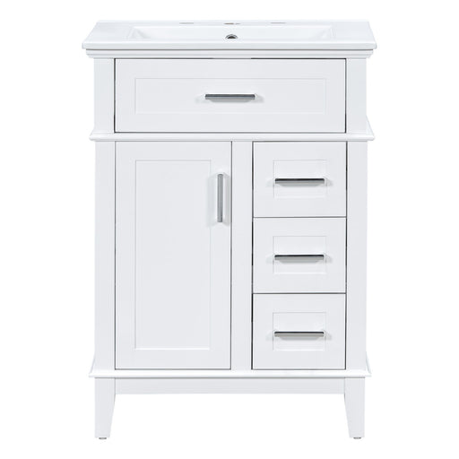 Modern Bathroom Vanity With Sink, Flip Drawer & 3 Drawers, Soft Close Hinges, Adjustable Shelf Hearth and Haven