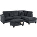 Contemporary Sectional Set With Right Arm Chaise, Left Arm Sofa With USB Port, Storage Ottoman Home Essentials