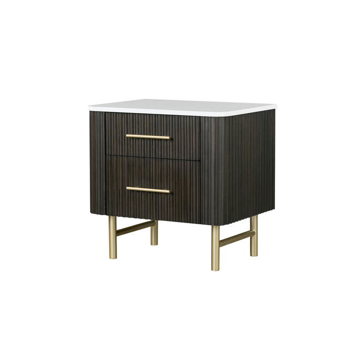 Clayten - Nightstand - Espresso / White Marble Home Essentials