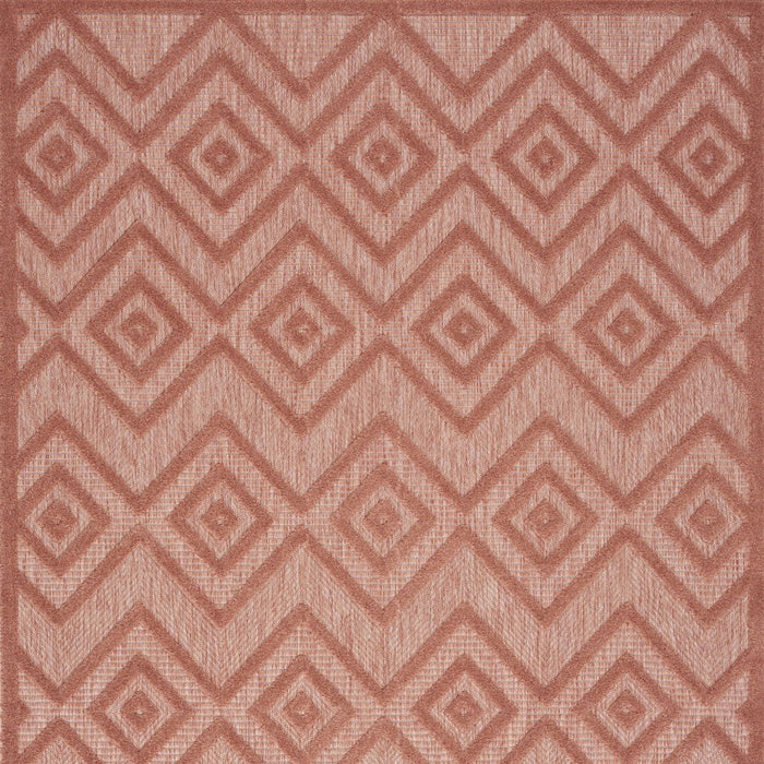 6' X 9' Argyle Indoor / Outdoor Area Rug - Coral Orange