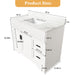 Bathroom Vanity Set, Fluted Cabinet With Soft Close Doors & Drawers, 3 Faucet Holes, Sink Included - White Home Essentials
