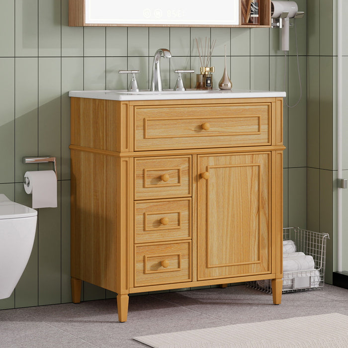 Bathroom Vanity With Flip Out Drawer, 2 Soft-Close Drawers Hearth and Haven