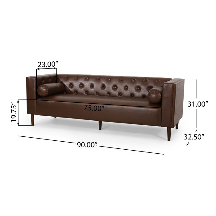 3 - Seater Sofa - Dark Brown