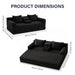 Soft Striped Convertible Sofa Bed, Dual Use Lounge Couch With Cup Holders And Pillows Home Essentials