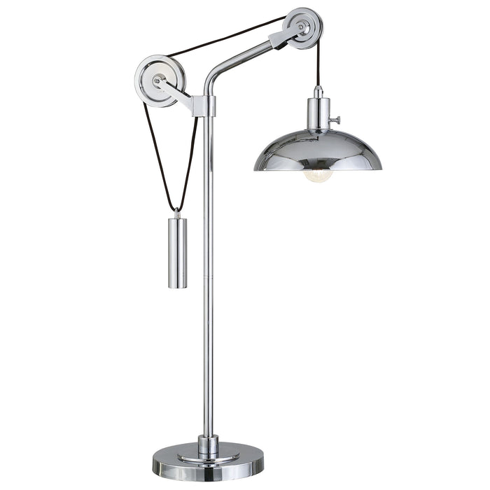 Metal Adjustable Desk Table Lamp With Nickel Dome Shade - Silver