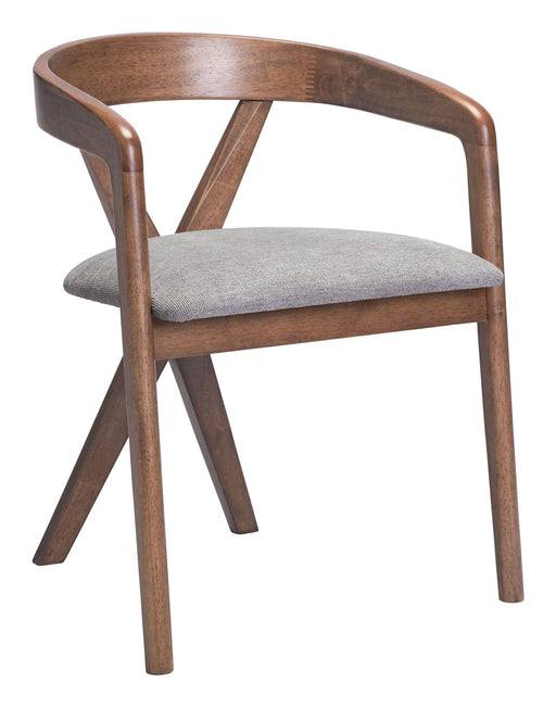 Cairo - Dining Chair - Dove Gray / Walnut Zuo Modern