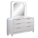 Pearl Dresser With Mirror 6 Drawers Spacious Storage - White Home Essentials