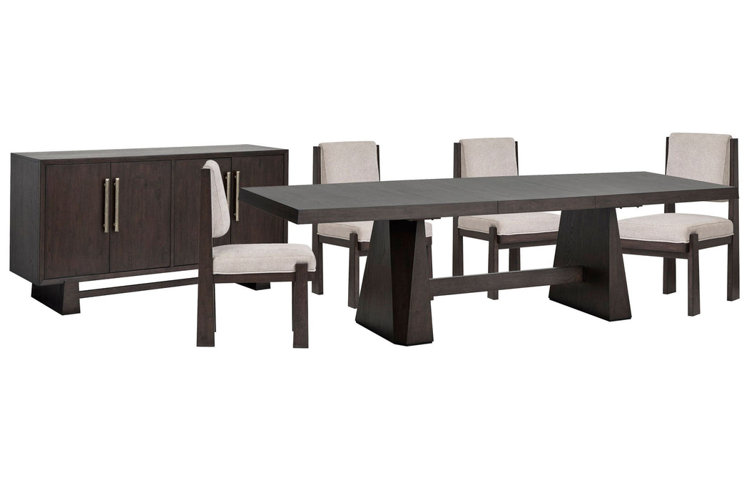 Tauren - 6 Piece Extendable Double Pedestal Dining Table Set Magnussen Furniture
